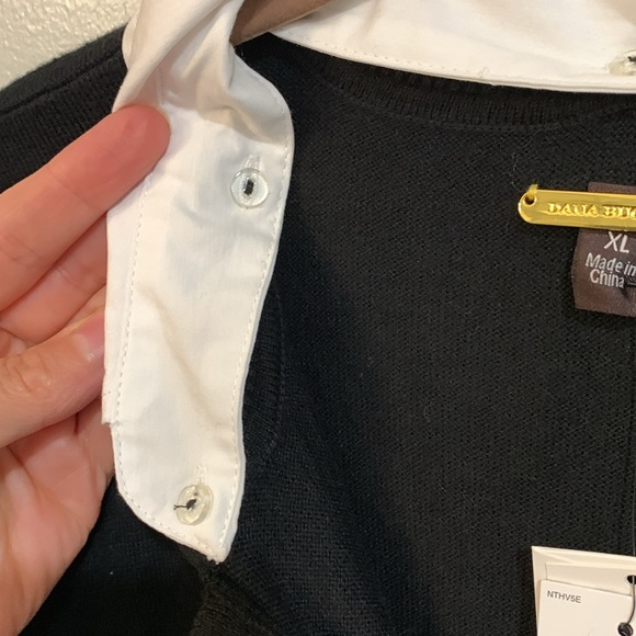 Dana Buchman 3/4 sleeve sweater w/removable collar & sleeve cuffs NWT. Size XL - Picture 4 of 6